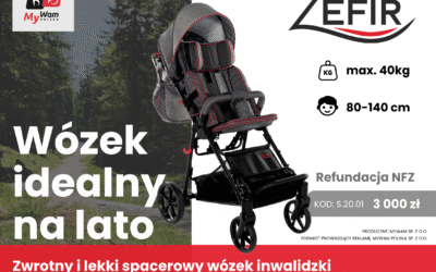 Zefir – lekki wózek inwalidzki spacerowy idealny na lato i wakacyjne wyprawy