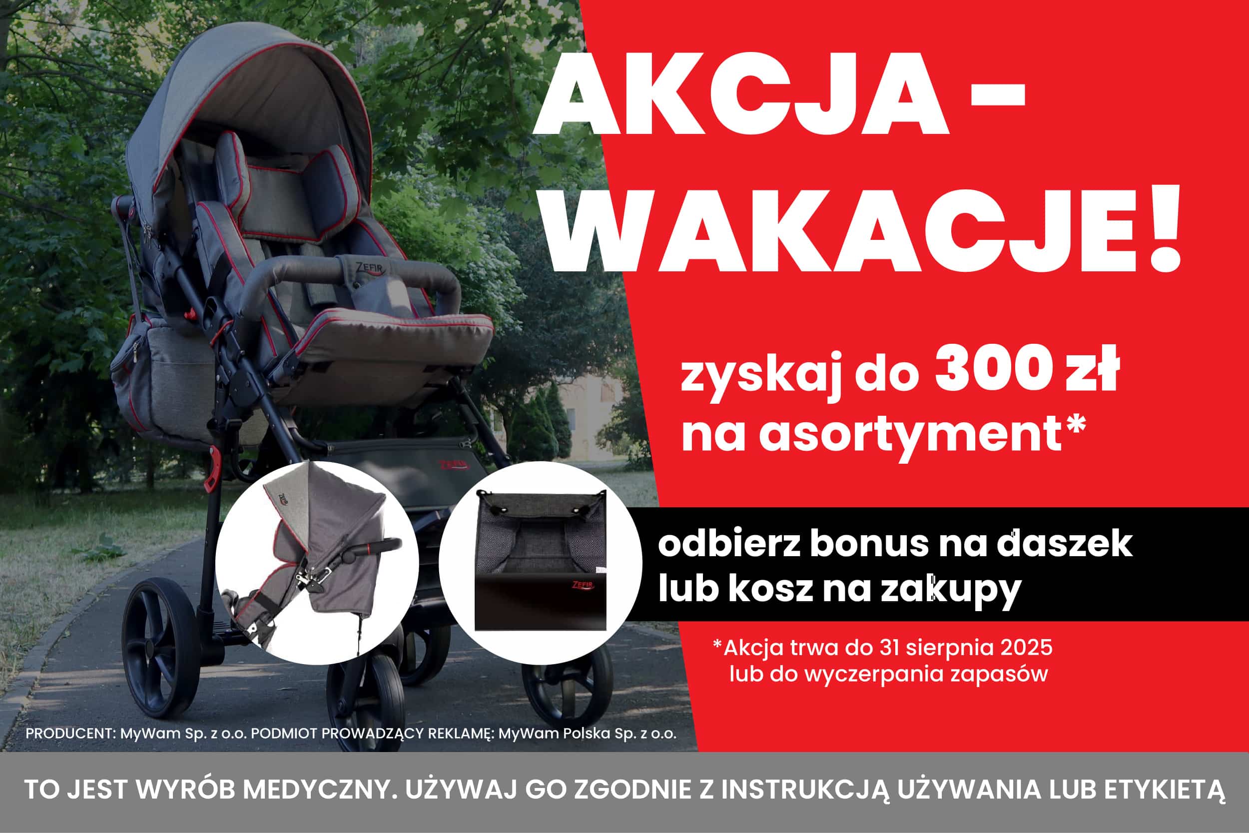 Letnia akcja promocyjna wózka inwalidzkiego Zefir